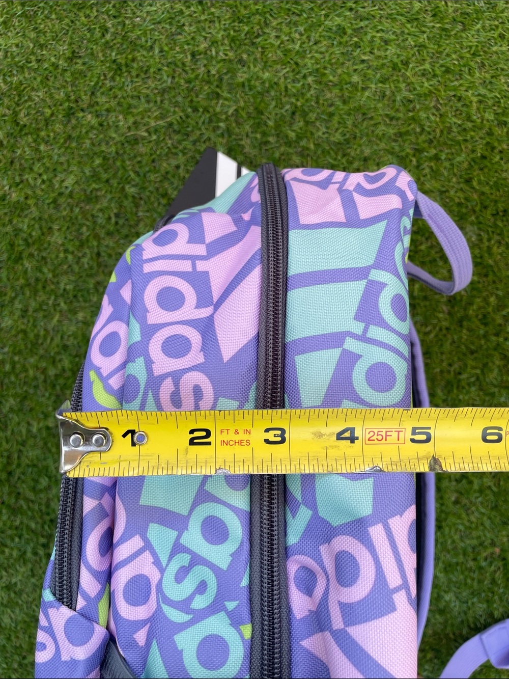 adidas Multicolor Logo Backpack in Purple, Mint & Lime - Picture 15 of 16